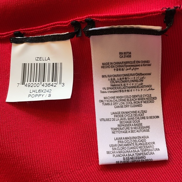 BCBGMaxAzria Izella 💋 ❤️ Red Strappy Fit and Flare Dress Small - Picture 10 of 11